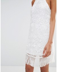 Missguided Tassel Lace Curve Hem Dress