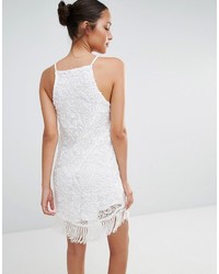 Missguided Tassel Lace Curve Hem Dress