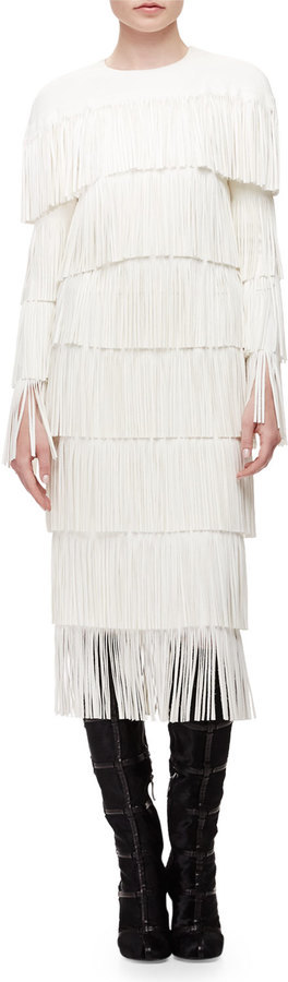 Tom Ford Tiered Fringe Cutout Shift Dress, $6,990 | Neiman Marcus |  Lookastic