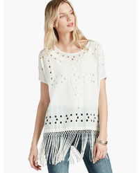 Lucky Brand Cutout Fringe Top
