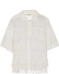 Goen J Fringed Broderie Anglaise Cotton Blouse