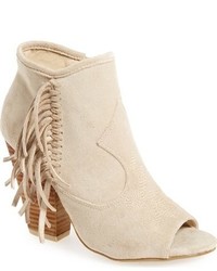 White Fringe Suede Ankle Boots