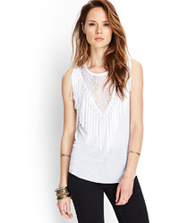 Forever 21 Knotted Fringe Tank Top