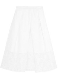 Tibi Cotton Blend Jacquard A Line Skirt