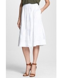Adrianna Papell Embroidered Cotton Skirt
