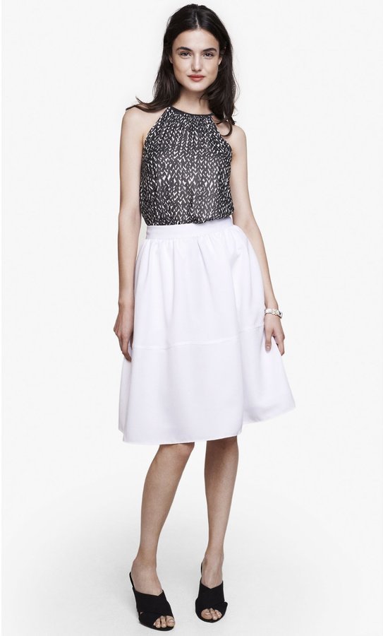 Express White High Waist Full Midi Skirt | Where to buy & how to wear