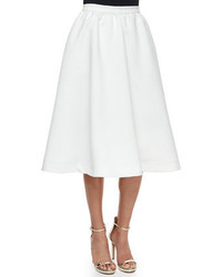 Parker Black Luisa Full Tea Length Skirt White
