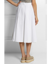 J.W.Anderson Pleated Cotton Jacquard Midi Skirt