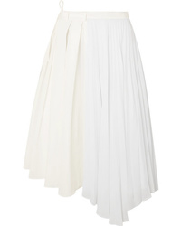 Maggie Marilyn Safe In Your Arms Pleated Cotton Blend Poplin And Crepe Wrap Effect Skirt