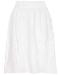 Dorothy Perkins White Embroidered Midi Skirt