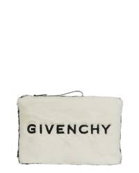 Givenchy Logo Faux Fur Clutch
