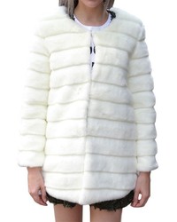 ChicNova Pure Color Imitated Fur Coat