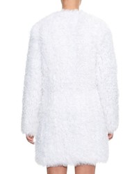 Yves Salomon Collarless Lambswool Fur Coat
