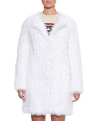 Yves Salomon Collarless Lambswool Fur Coat