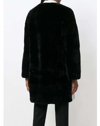 Liska Contrast Sleeve Fur Coat