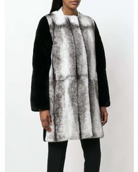 Liska Contrast Sleeve Fur Coat