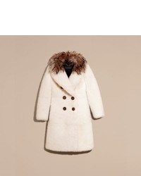Burberry Double Breasted Shearling Coat