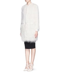 Yves Salomon Knitted Mink Fur Raccoon Panel Coat