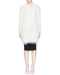 Yves Salomon Knitted Mink Fur Raccoon Panel Coat