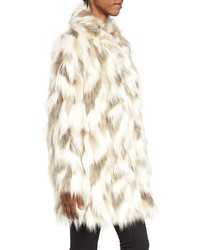 Tahari Phoebe Multicolor Faux Fur Coat
