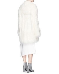 Stella McCartney Ramona Embroidery Faux Fur Oversize Coat