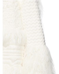 Stella McCartney Ramona Embroidery Faux Fur Oversize Coat