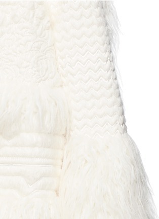 Stella McCartney Ramona Embroidery Faux Fur Oversize Coat, $4,530 