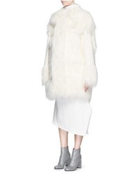 Stella McCartney Ramona Embroidery Faux Fur Oversize Coat, $4,530 
