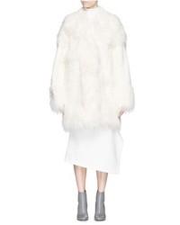 Stella McCartney Ramona Embroidery Faux Fur Oversize Coat, $4,530