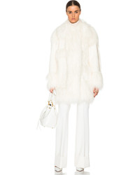Stella McCartney Ramona Faux Fur Coat In White