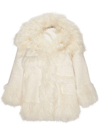 Stella McCartney Ramona Oversized Embroidered Faux Fur Coat