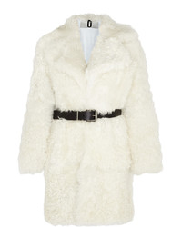 Topshop Unique Morrell Leather Trimmed Shearling Coat