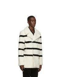 Saint Laurent White Shearling Double Breasted Jacket
