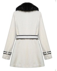 ChicNova Fur Collar Lace Up Woolen Coat