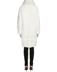 Tom Ford Mink Fur Long Coat Wremovable Collar White