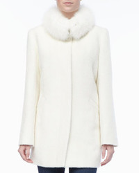 Sofia Cashmere Alpacawool Fur Collar Coat