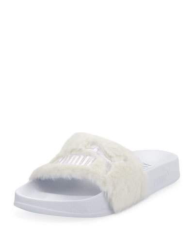 puma slide sandals fur