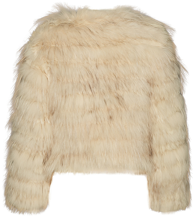 alice faux fur jacket - Beige Melange