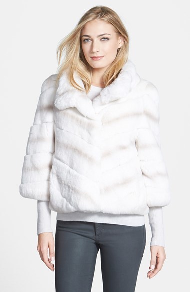 Belle Fare Genuine Rex Rabbit Fur Crop Jacket, $1,395 | Nordstrom ...