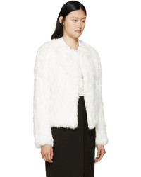 Yves Salomon Meteo By White Knit Fur Jacket