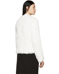 Yves Salomon Meteo By White Knit Fur Jacket