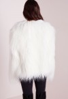 Missguided Mongolian Faux Fur Coat White, $93 | Missguided | Lookastic