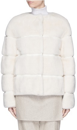 Salomon Reversible Mink Fur Nylon Puffer Jacket, | Lane | Lookastic