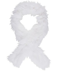 Barneys New York Fur Scarf White