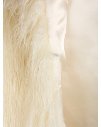 Choies White Fluffy Faux Fur Waistcoat