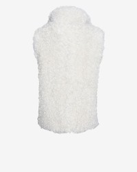Yves Salomon Curly Lamb Fur Vest White