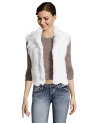 Adrienne Landau Merlot Rabbit Fur Vest