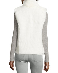 Neiman Marcus Signature Faux Fur Vest Winter White