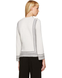 Alexander McQueen Ivory Grey Geometric Sweater