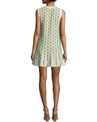 M Missoni Sleeveless Geometric Jacquard Flounce Dress